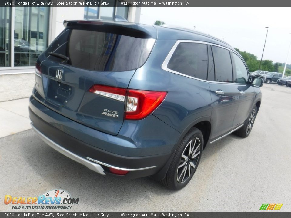 2020 Honda Pilot Elite AWD Steel Sapphire Metallic / Gray Photo #8