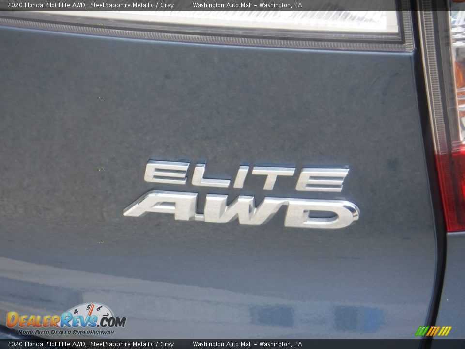 2020 Honda Pilot Elite AWD Steel Sapphire Metallic / Gray Photo #9