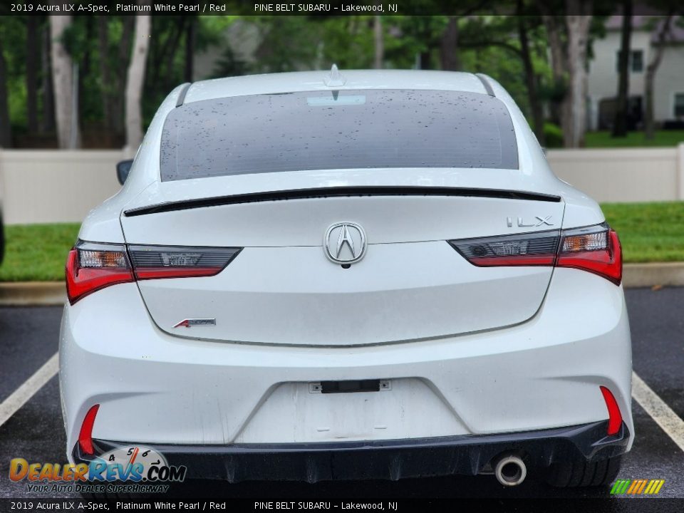 2019 Acura ILX A-Spec Platinum White Pearl / Red Photo #6