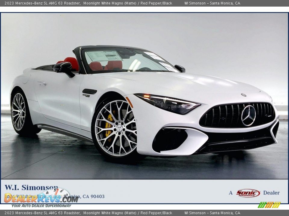 2023 Mercedes-Benz SL AMG 63 Roadster Moonlight White Magno (Matte) / Red Pepper/Black Photo #1