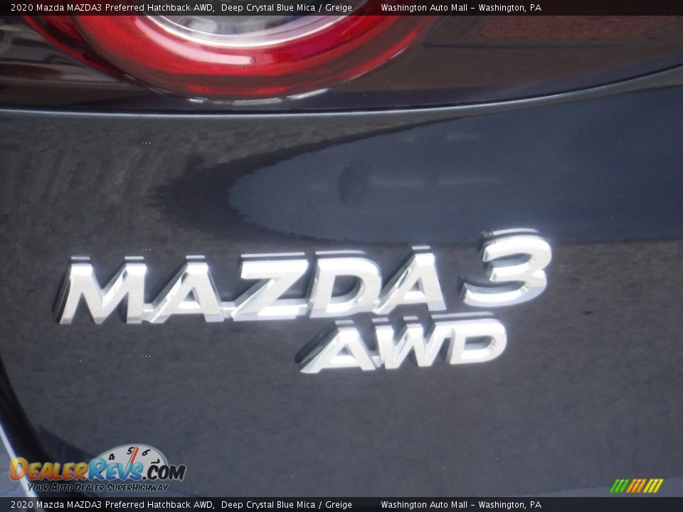 2020 Mazda MAZDA3 Preferred Hatchback AWD Deep Crystal Blue Mica / Greige Photo #8