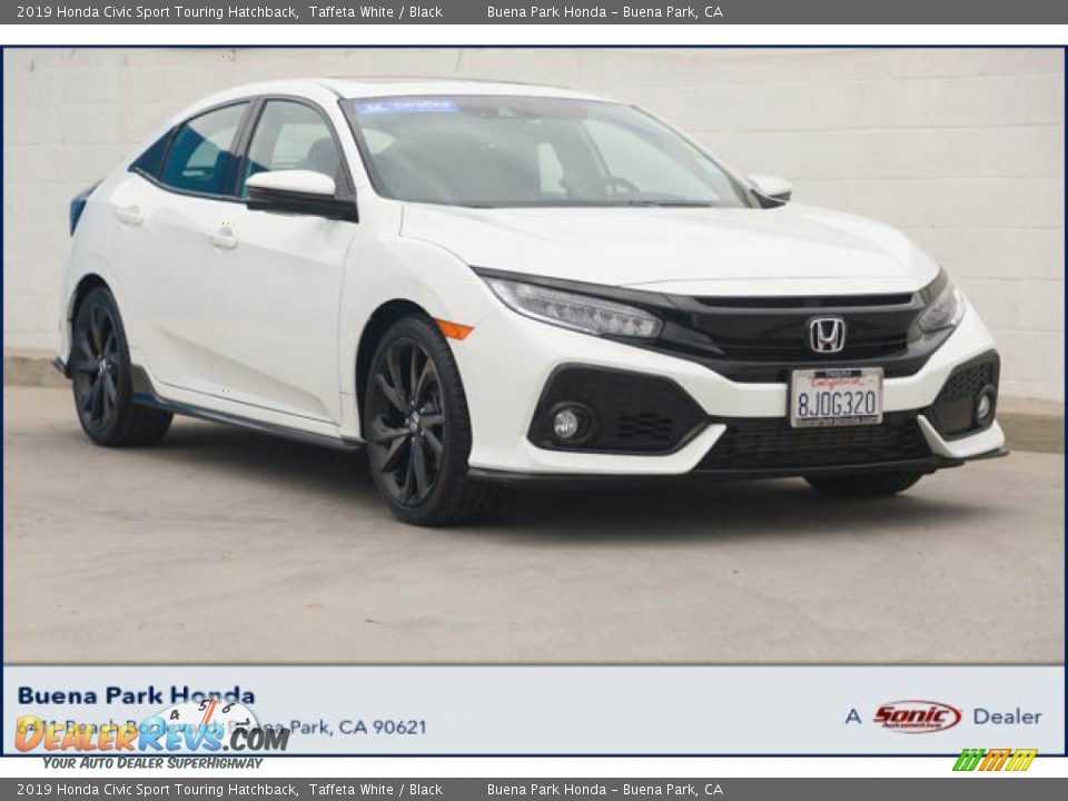 2019 Honda Civic Sport Touring Hatchback Taffeta White / Black Photo #1