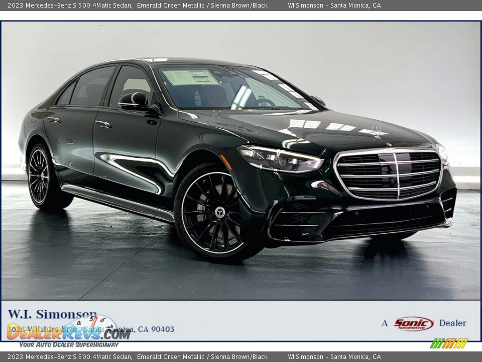 2023 Mercedes-Benz S 500 4Matic Sedan Emerald Green Metallic / Sienna Brown/Black Photo #1