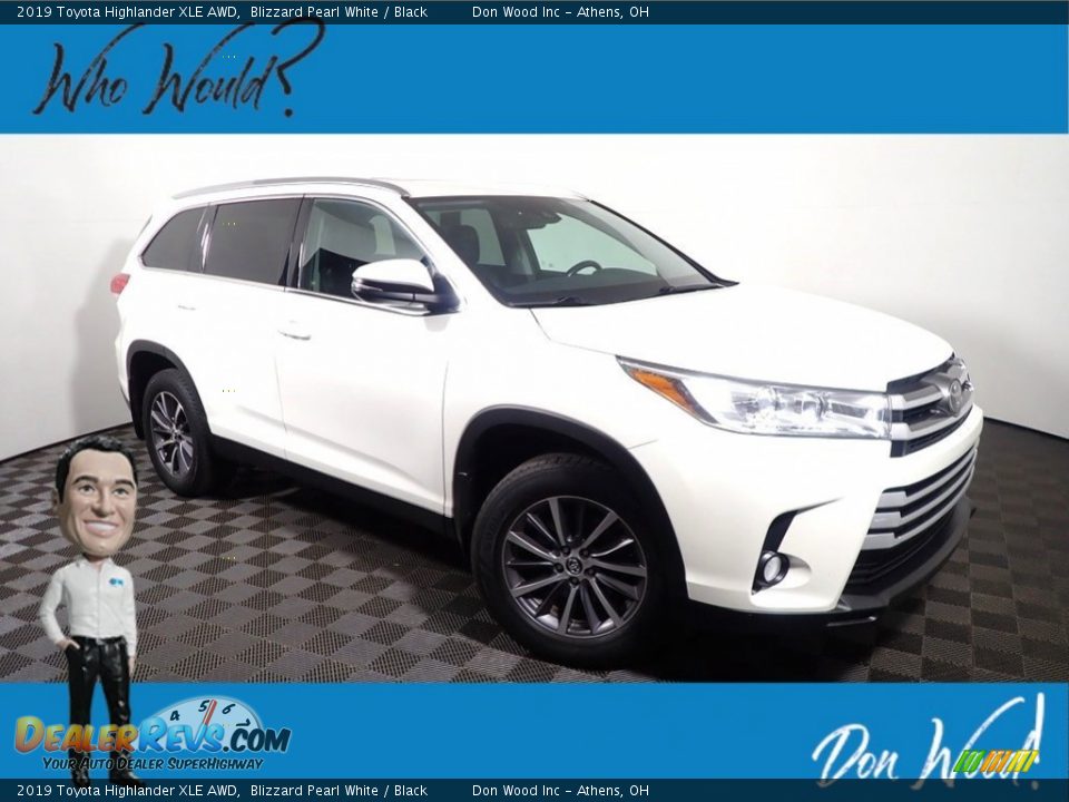 2019 Toyota Highlander XLE AWD Blizzard Pearl White / Black Photo #1