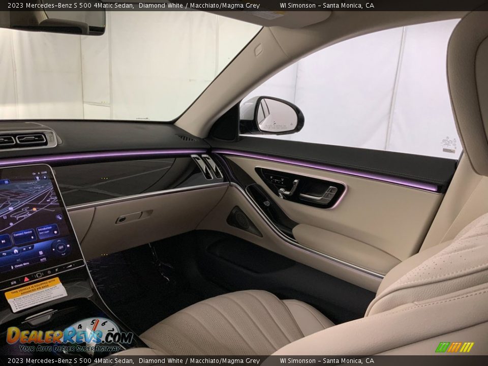 2023 Mercedes-Benz S 500 4Matic Sedan Diamond White / Macchiato/Magma Grey Photo #14