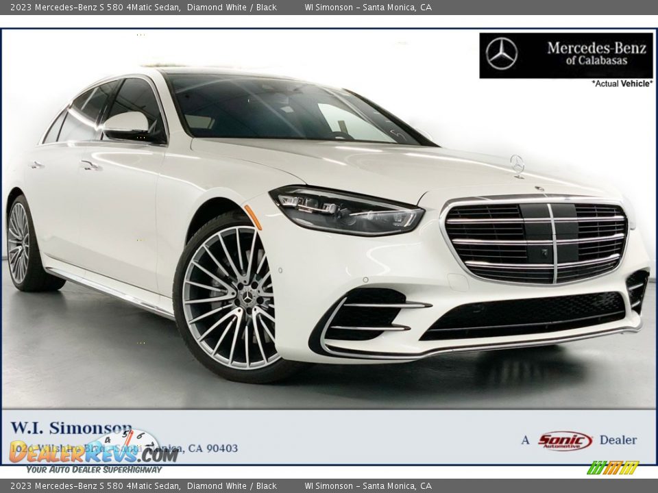 2023 Mercedes-Benz S 580 4Matic Sedan Diamond White / Black Photo #1