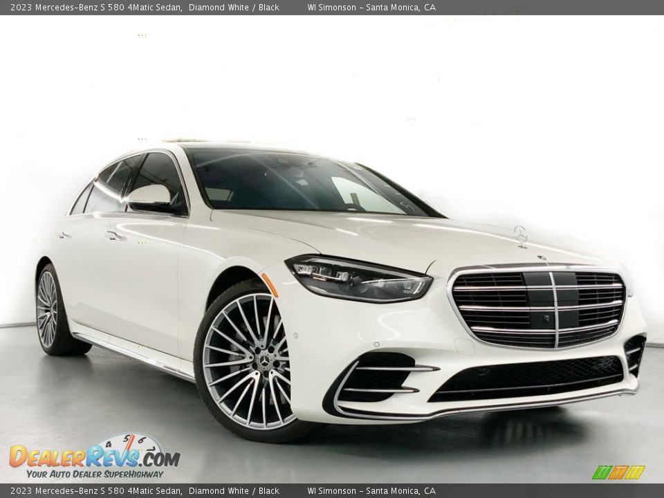 2023 Mercedes-Benz S 580 4Matic Sedan Diamond White / Black Photo #2