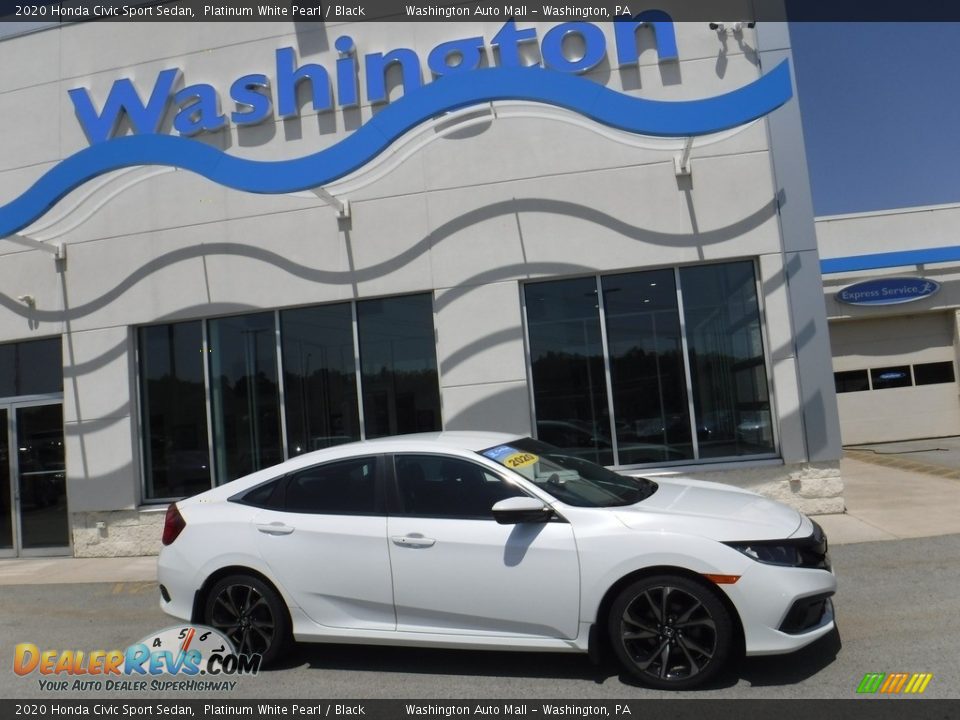 2020 Honda Civic Sport Sedan Platinum White Pearl / Black Photo #1