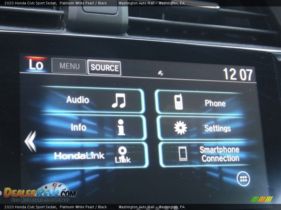 2020 Honda Civic Sport Sedan Platinum White Pearl / Black Photo #15
