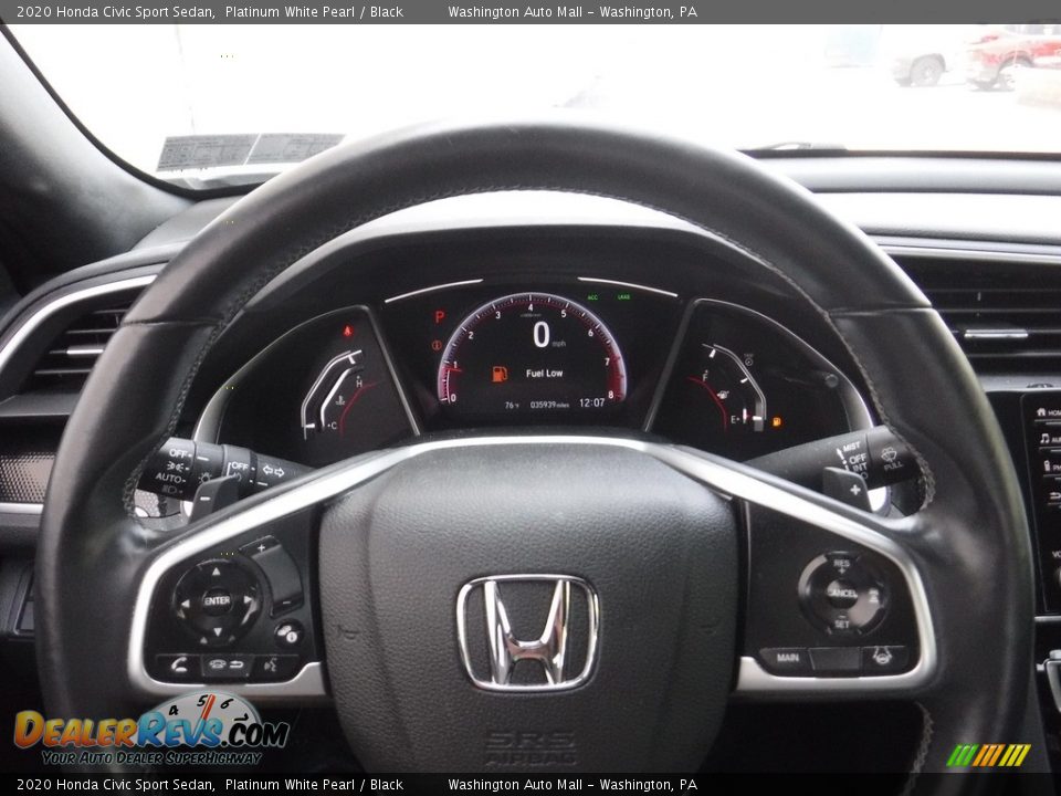 2020 Honda Civic Sport Sedan Platinum White Pearl / Black Photo #19