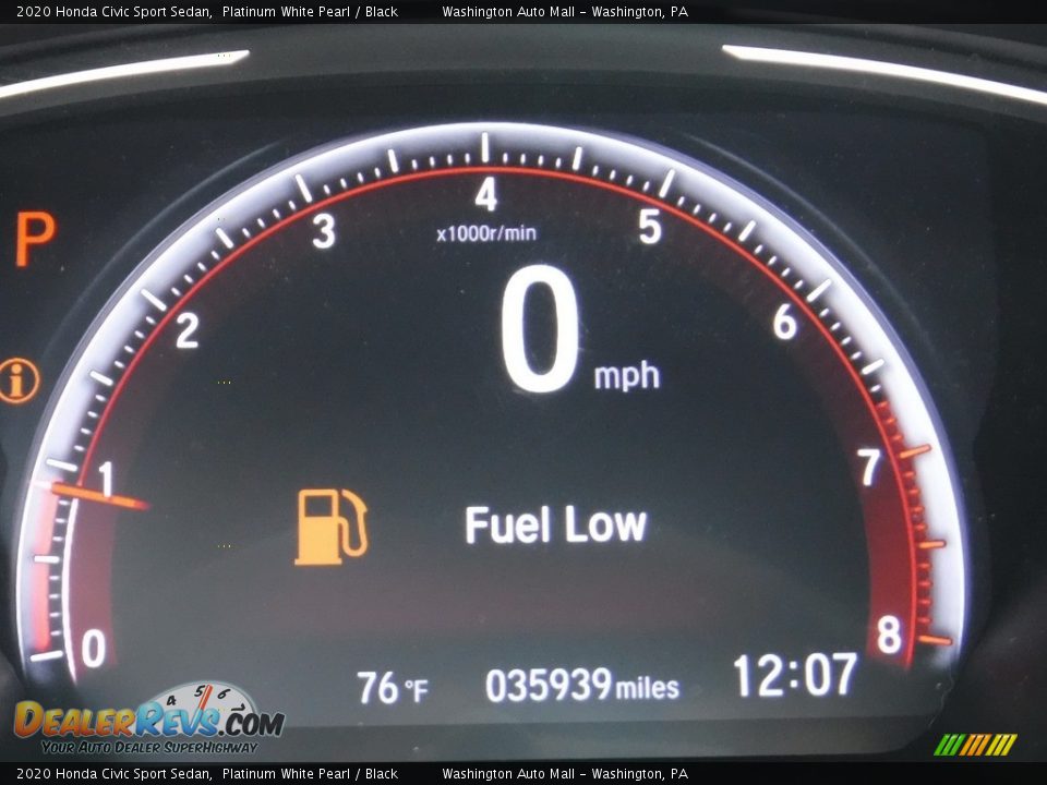 2020 Honda Civic Sport Sedan Platinum White Pearl / Black Photo #26