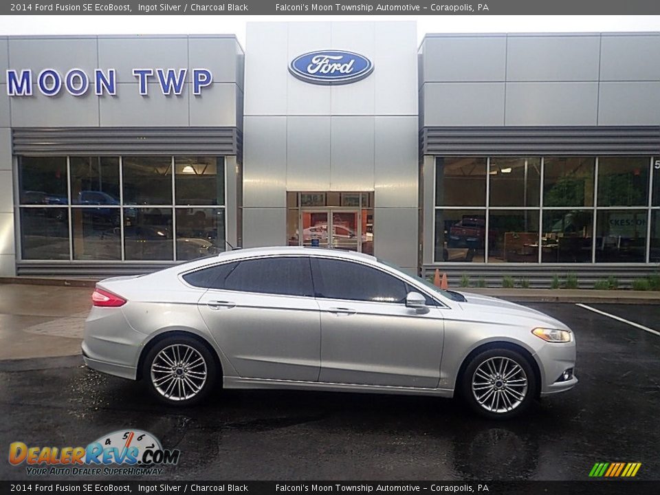 2014 Ford Fusion SE EcoBoost Ingot Silver / Charcoal Black Photo #1