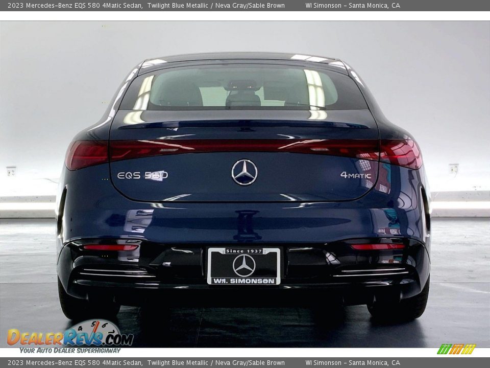 2023 Mercedes-Benz EQS 580 4Matic Sedan Twilight Blue Metallic / Neva Gray/Sable Brown Photo #3