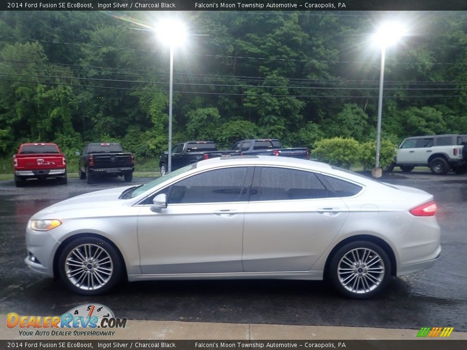 2014 Ford Fusion SE EcoBoost Ingot Silver / Charcoal Black Photo #6