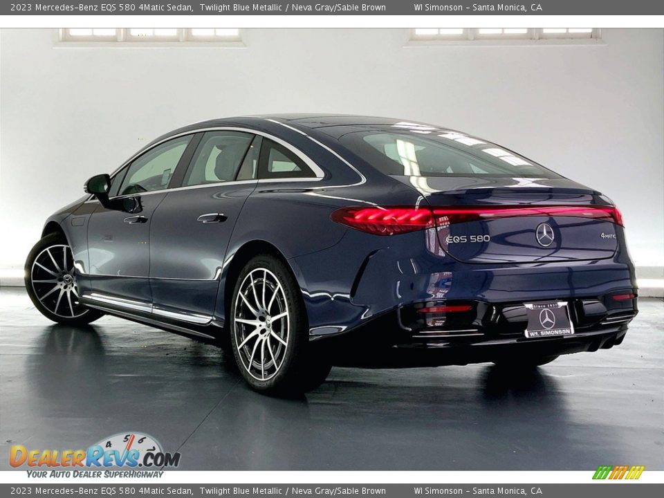 2023 Mercedes-Benz EQS 580 4Matic Sedan Twilight Blue Metallic / Neva Gray/Sable Brown Photo #2