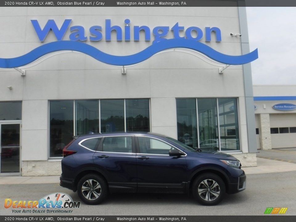 2020 Honda CR-V LX AWD Obsidian Blue Pearl / Gray Photo #2