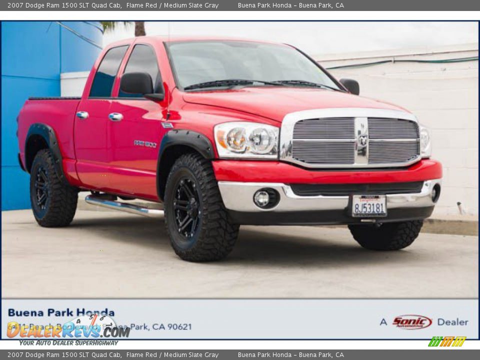 2007 Dodge Ram 1500 SLT Quad Cab Flame Red / Medium Slate Gray Photo #1