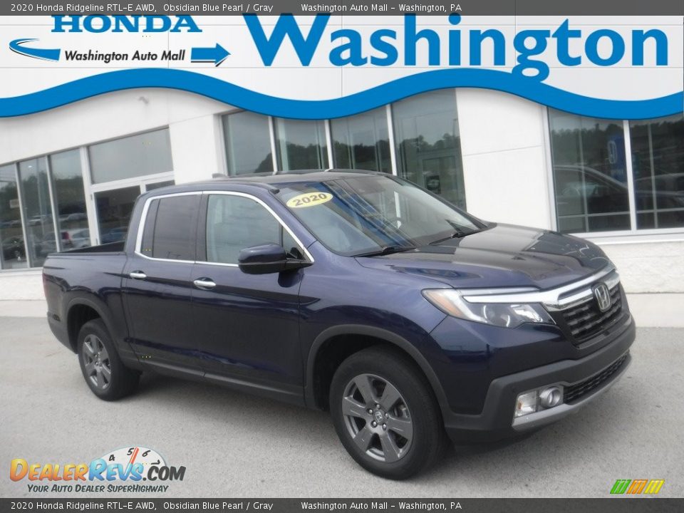 2020 Honda Ridgeline RTL-E AWD Obsidian Blue Pearl / Gray Photo #1