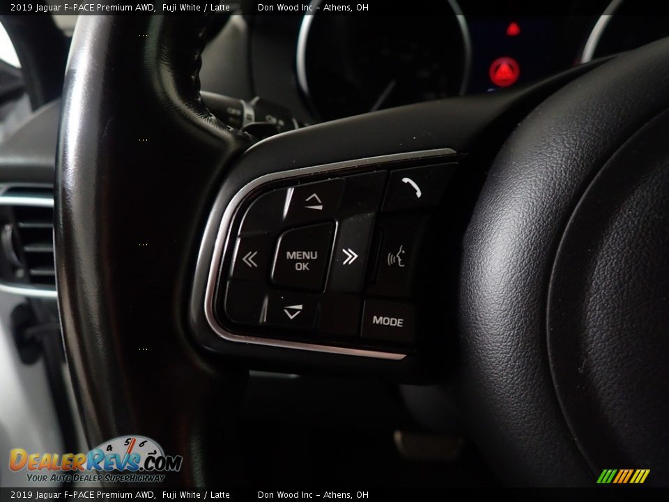 2019 Jaguar F-PACE Premium AWD Fuji White / Latte Photo #28