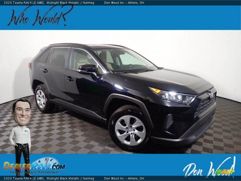 2020 Toyota RAV4 LE AWD Midnight Black Metallic / Nutmeg Photo #1