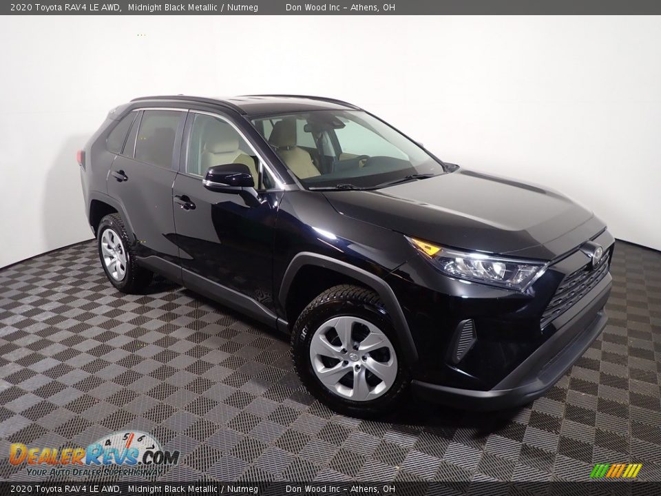 2020 Toyota RAV4 LE AWD Midnight Black Metallic / Nutmeg Photo #3
