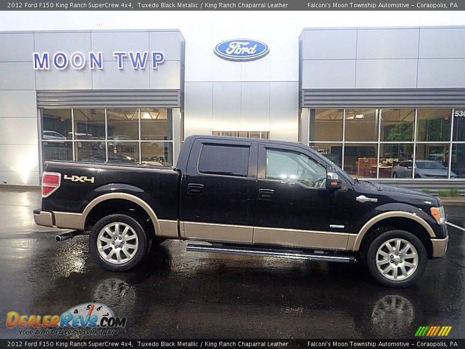 2012 Ford F150 King Ranch SuperCrew 4x4 Tuxedo Black Metallic / King Ranch Chaparral Leather Photo #1