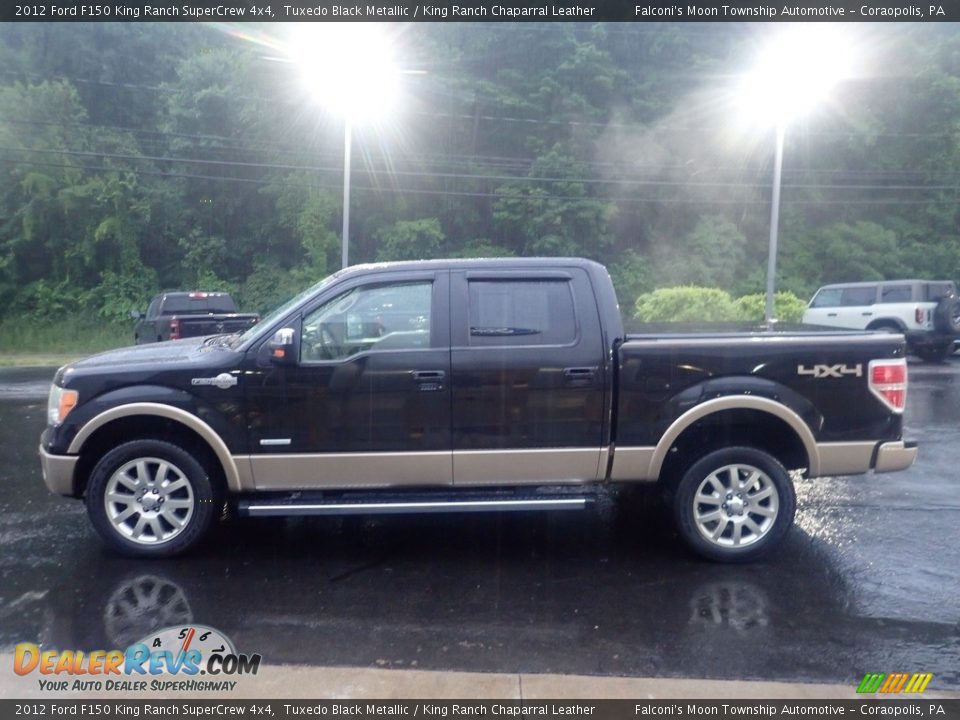 2012 Ford F150 King Ranch SuperCrew 4x4 Tuxedo Black Metallic / King Ranch Chaparral Leather Photo #5