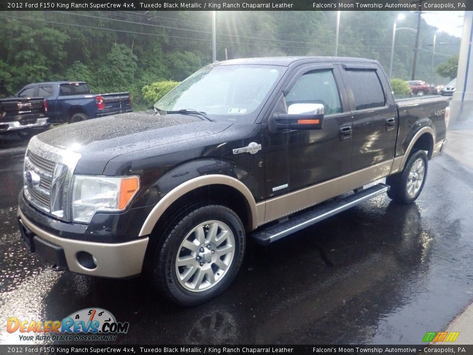 2012 Ford F150 King Ranch SuperCrew 4x4 Tuxedo Black Metallic / King Ranch Chaparral Leather Photo #6