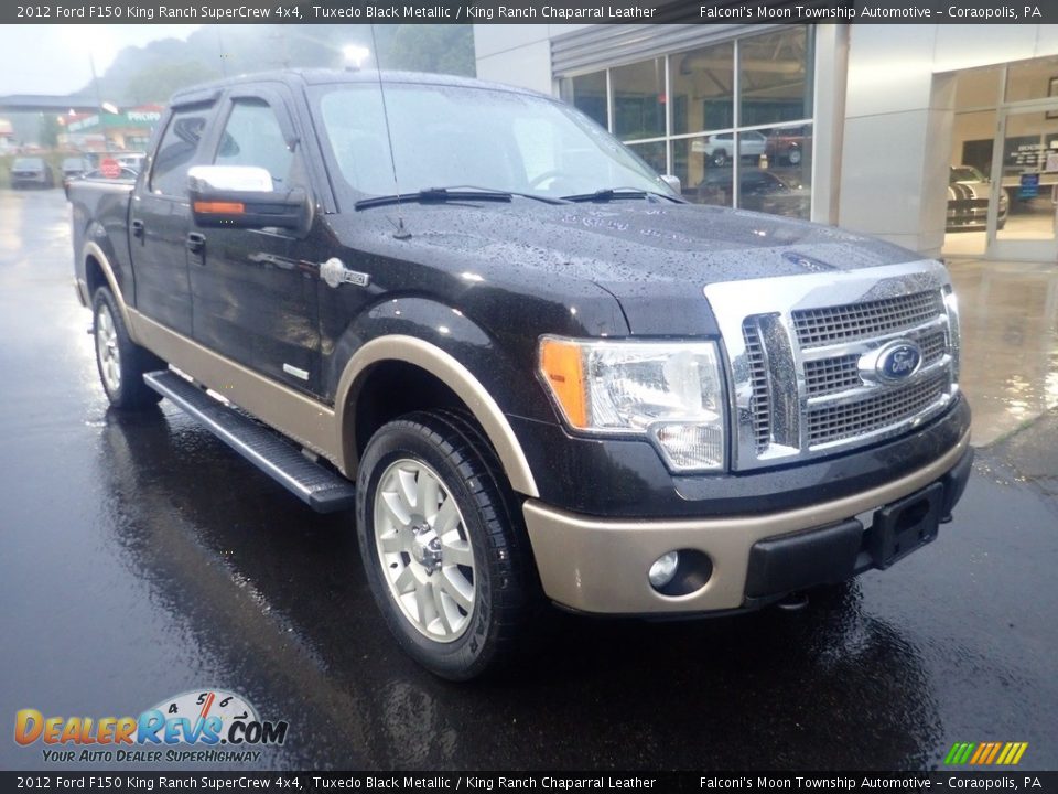 2012 Ford F150 King Ranch SuperCrew 4x4 Tuxedo Black Metallic / King Ranch Chaparral Leather Photo #8