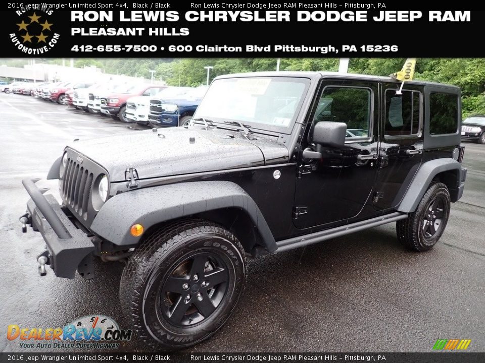 2016 Jeep Wrangler Unlimited Sport 4x4 Black / Black Photo #1