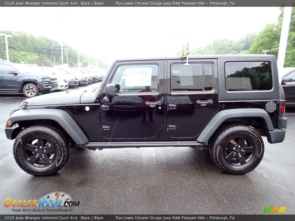 2016 Jeep Wrangler Unlimited Sport 4x4 Black / Black Photo #2