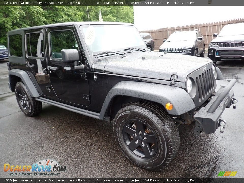 2016 Jeep Wrangler Unlimited Sport 4x4 Black / Black Photo #8