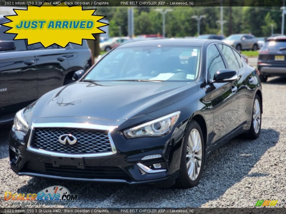 2021 Infiniti Q50 3.0t Luxe AWD Black Obsidian / Graphite Photo #1