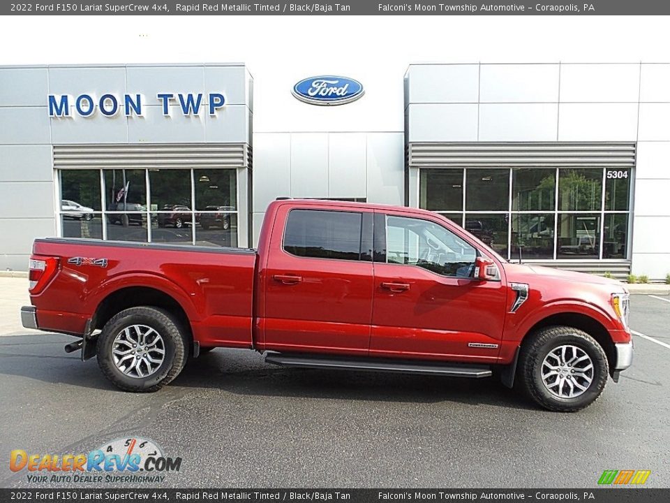 2022 Ford F150 Lariat SuperCrew 4x4 Rapid Red Metallic Tinted / Black/Baja Tan Photo #1