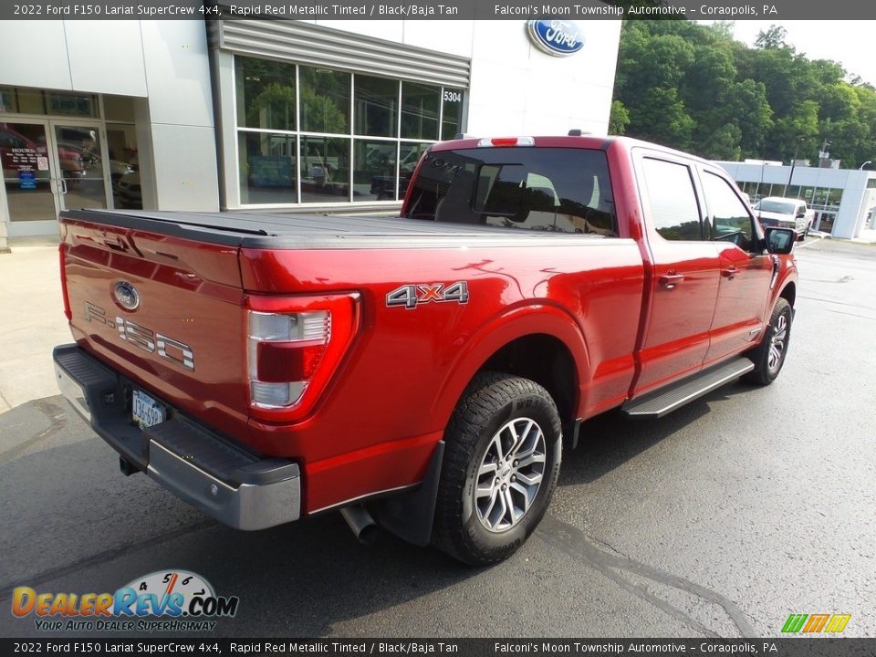 2022 Ford F150 Lariat SuperCrew 4x4 Rapid Red Metallic Tinted / Black/Baja Tan Photo #2