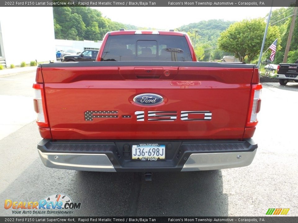 2022 Ford F150 Lariat SuperCrew 4x4 Rapid Red Metallic Tinted / Black/Baja Tan Photo #3