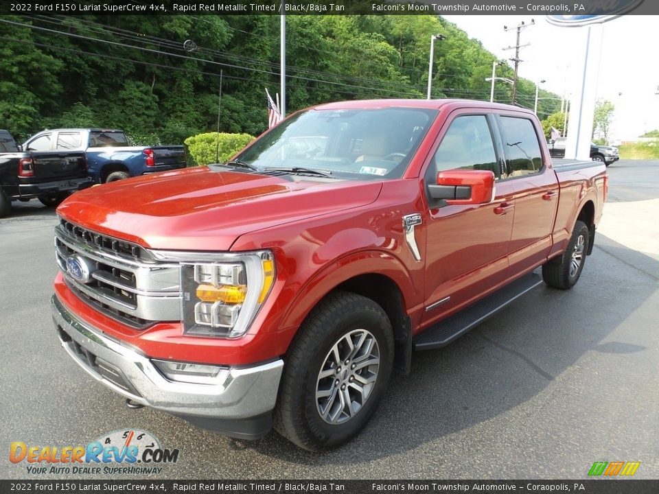 2022 Ford F150 Lariat SuperCrew 4x4 Rapid Red Metallic Tinted / Black/Baja Tan Photo #6