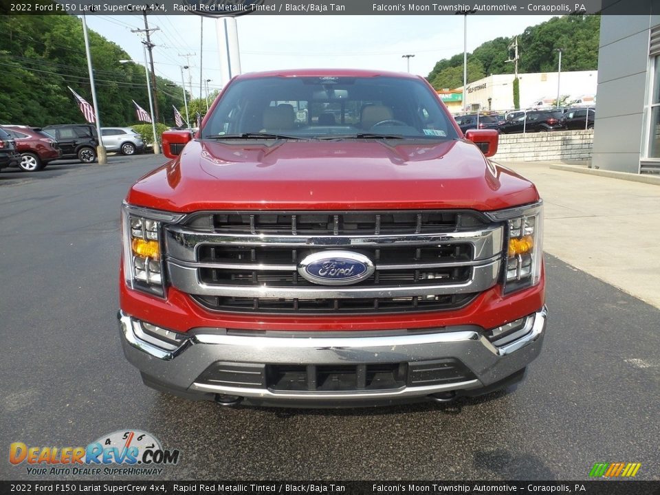 2022 Ford F150 Lariat SuperCrew 4x4 Rapid Red Metallic Tinted / Black/Baja Tan Photo #7