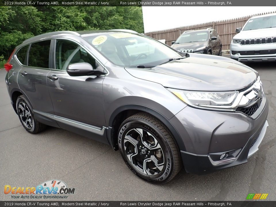 2019 Honda CR-V Touring AWD Modern Steel Metallic / Ivory Photo #8