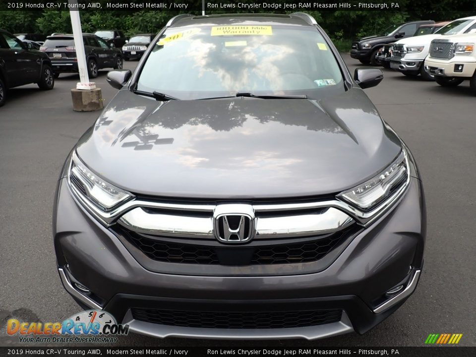 2019 Honda CR-V Touring AWD Modern Steel Metallic / Ivory Photo #9