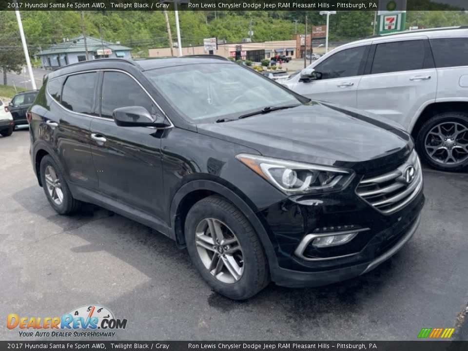 2017 Hyundai Santa Fe Sport AWD Twilight Black / Gray Photo #3