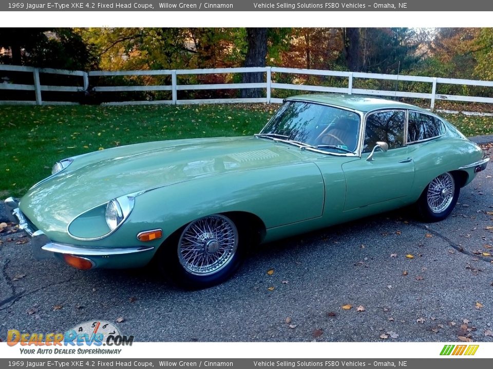 Front 3/4 View of 1969 Jaguar E-Type XKE 4.2 Fixed Head Coupe Photo #1