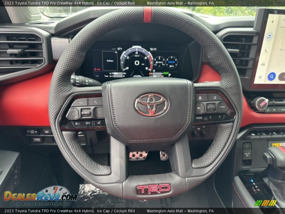 2023 Toyota Tundra TRD Pro CrewMax 4x4 Hybrid Ice Cap / Cockpit Red Photo #10