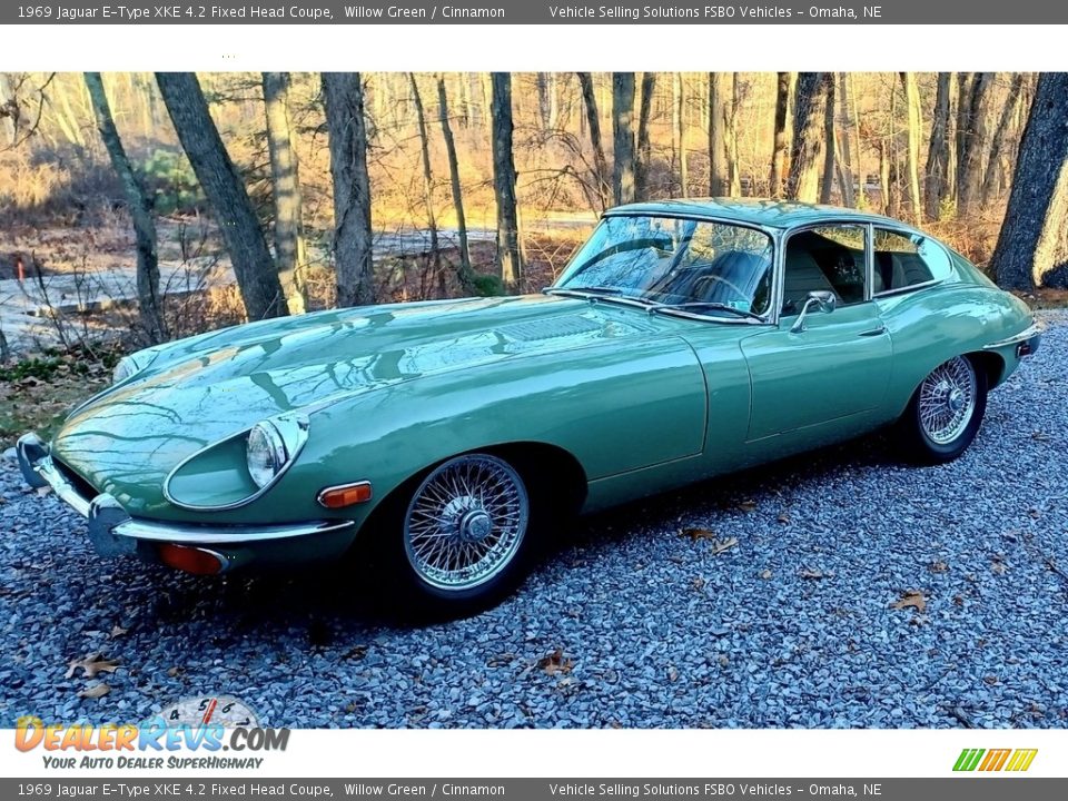 Front 3/4 View of 1969 Jaguar E-Type XKE 4.2 Fixed Head Coupe Photo #23