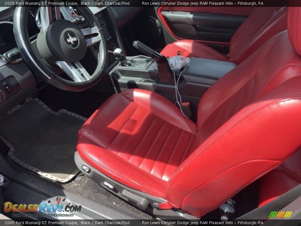 2005 Ford Mustang GT Premium Coupe Black / Dark Charcoal/Red Photo #2
