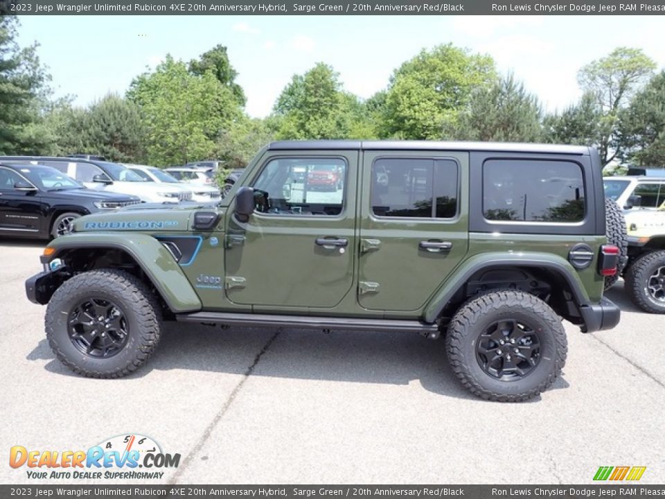 2023 Jeep Wrangler Unlimited Rubicon 4XE 20th Anniversary Hybrid Sarge Green / 20th Anniversary Red/Black Photo #2