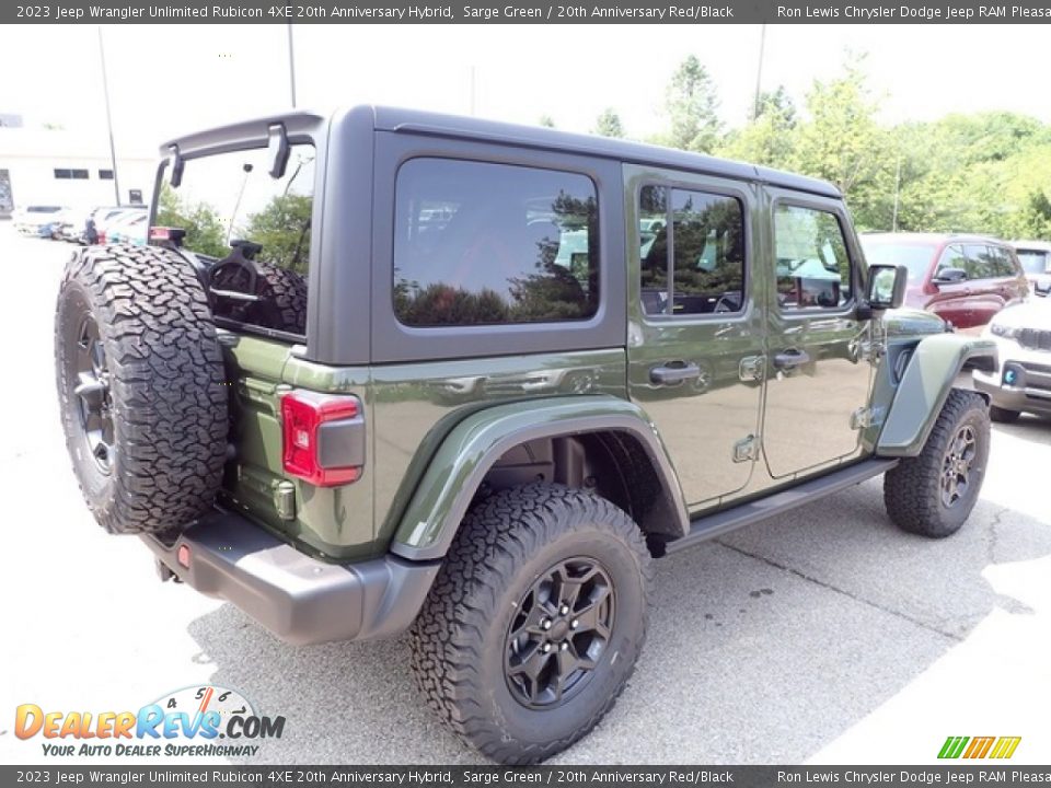 2023 Jeep Wrangler Unlimited Rubicon 4XE 20th Anniversary Hybrid Sarge Green / 20th Anniversary Red/Black Photo #5