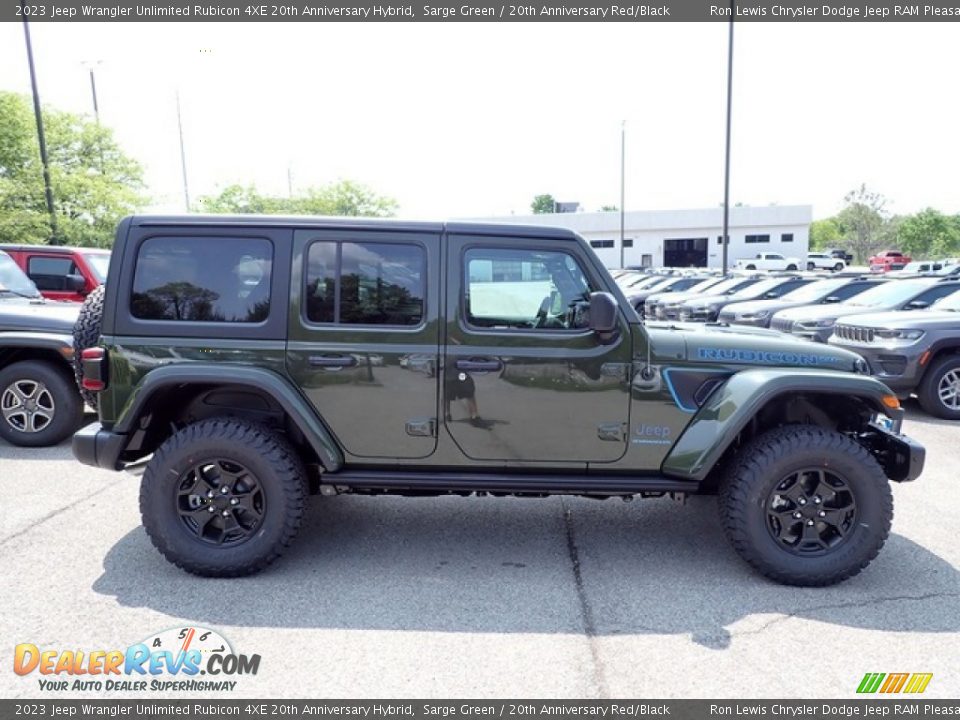 2023 Jeep Wrangler Unlimited Rubicon 4XE 20th Anniversary Hybrid Sarge Green / 20th Anniversary Red/Black Photo #6