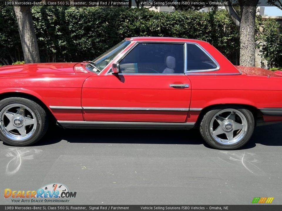 1989 Mercedes-Benz SL Class 560 SL Roadster Signal Red / Parchment Photo #1