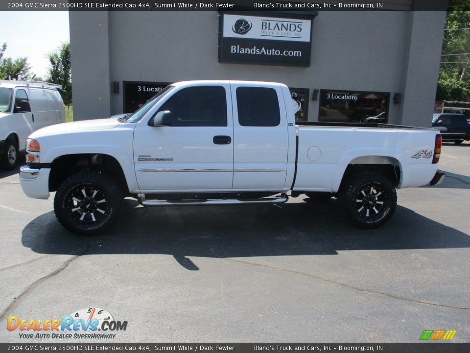 2004 GMC Sierra 2500HD SLE Extended Cab 4x4 Summit White / Dark Pewter Photo #1